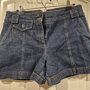 The loft  dark blue Jean shorts.